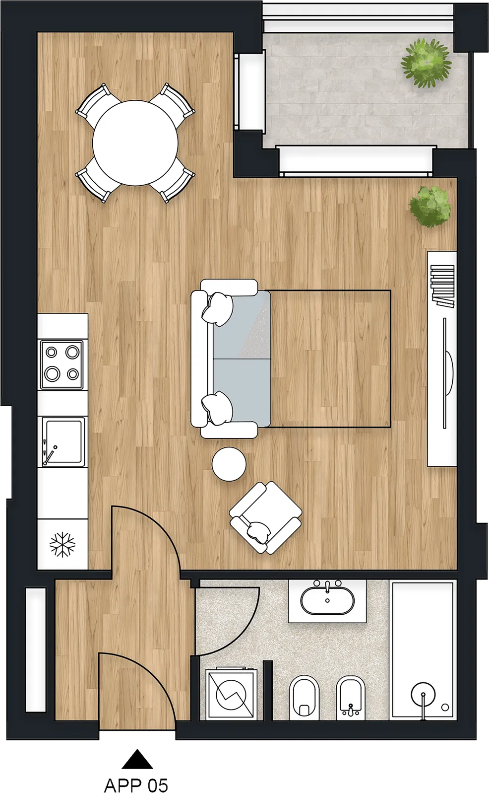 Planimetria dell’appartamento Lumen, APP 05