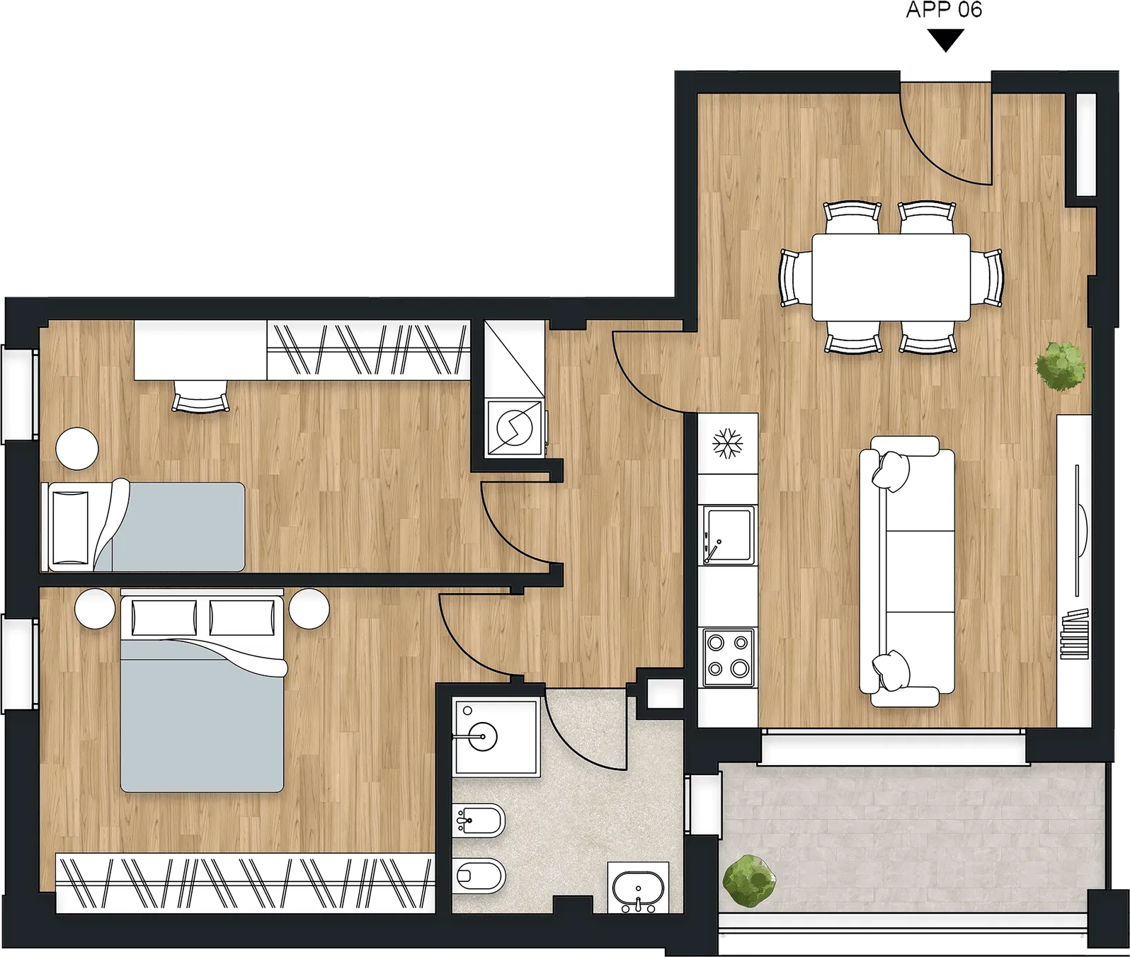 Planimetria dell’appartamento Halion, APP 06