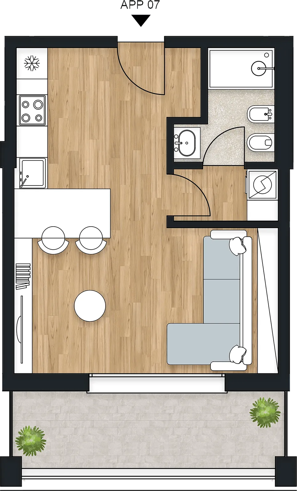 Planimetria dell’appartamento Arbor, APP 07