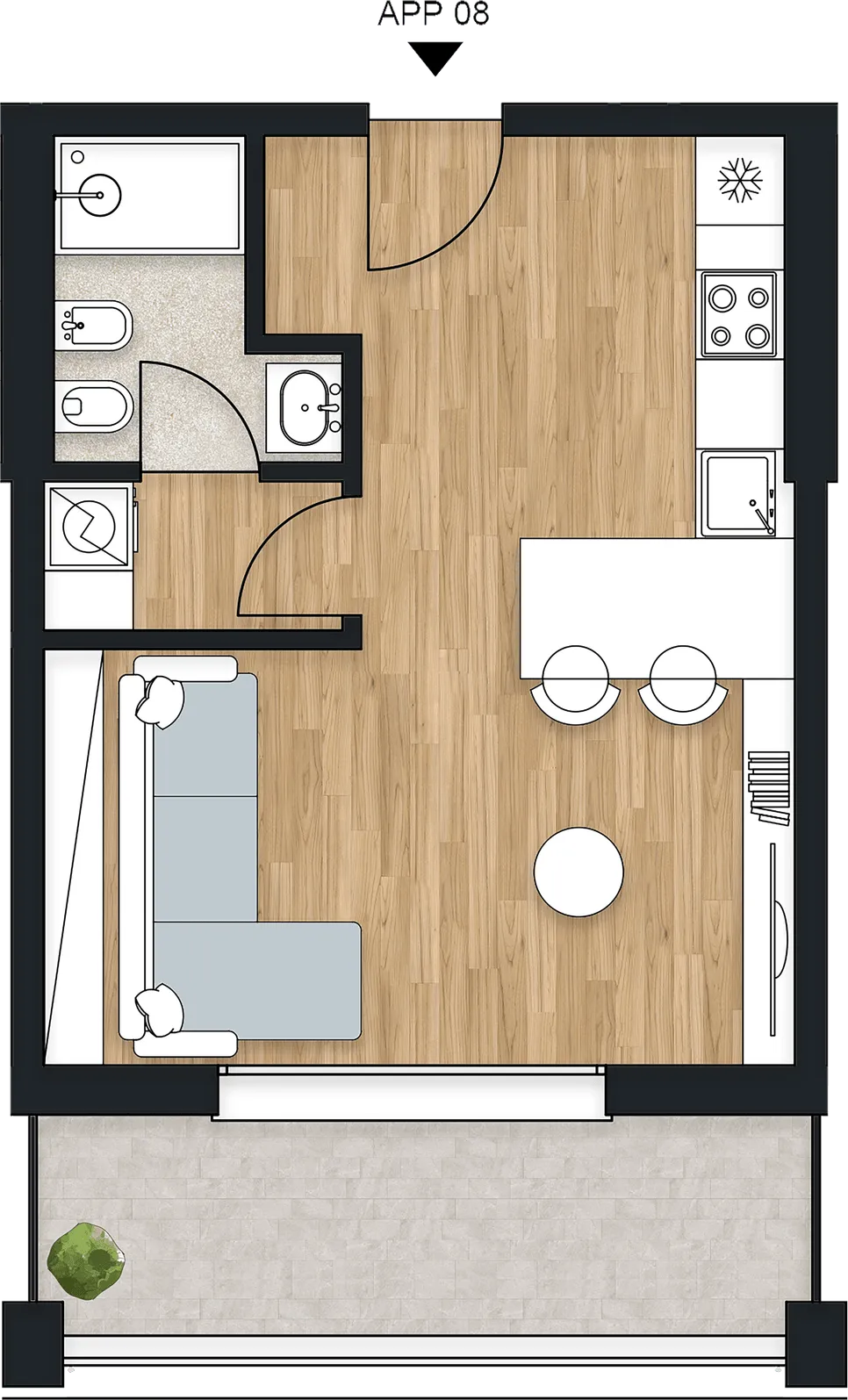 Planimetria dell’appartamento Solum, APP 08