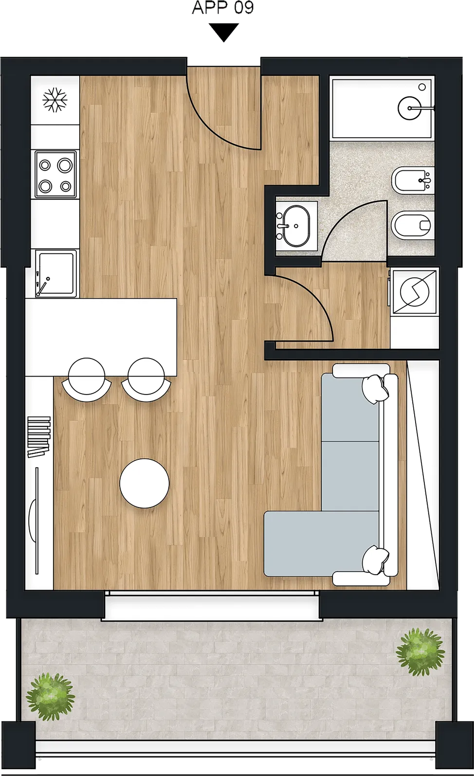 Planimetria dell’appartamento Arbor, APP 09