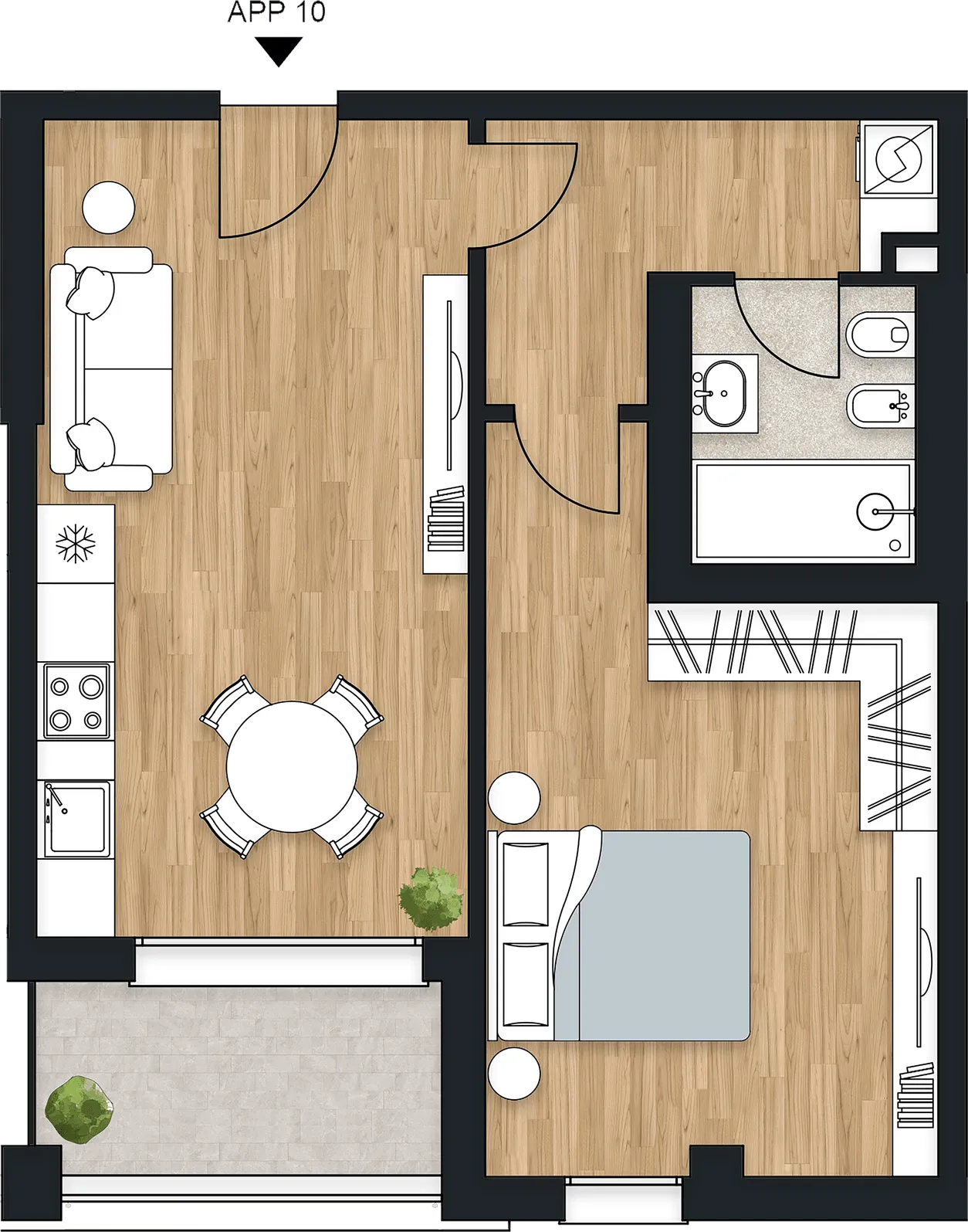 Planimetria dell’appartamento Nuvia, APP 10