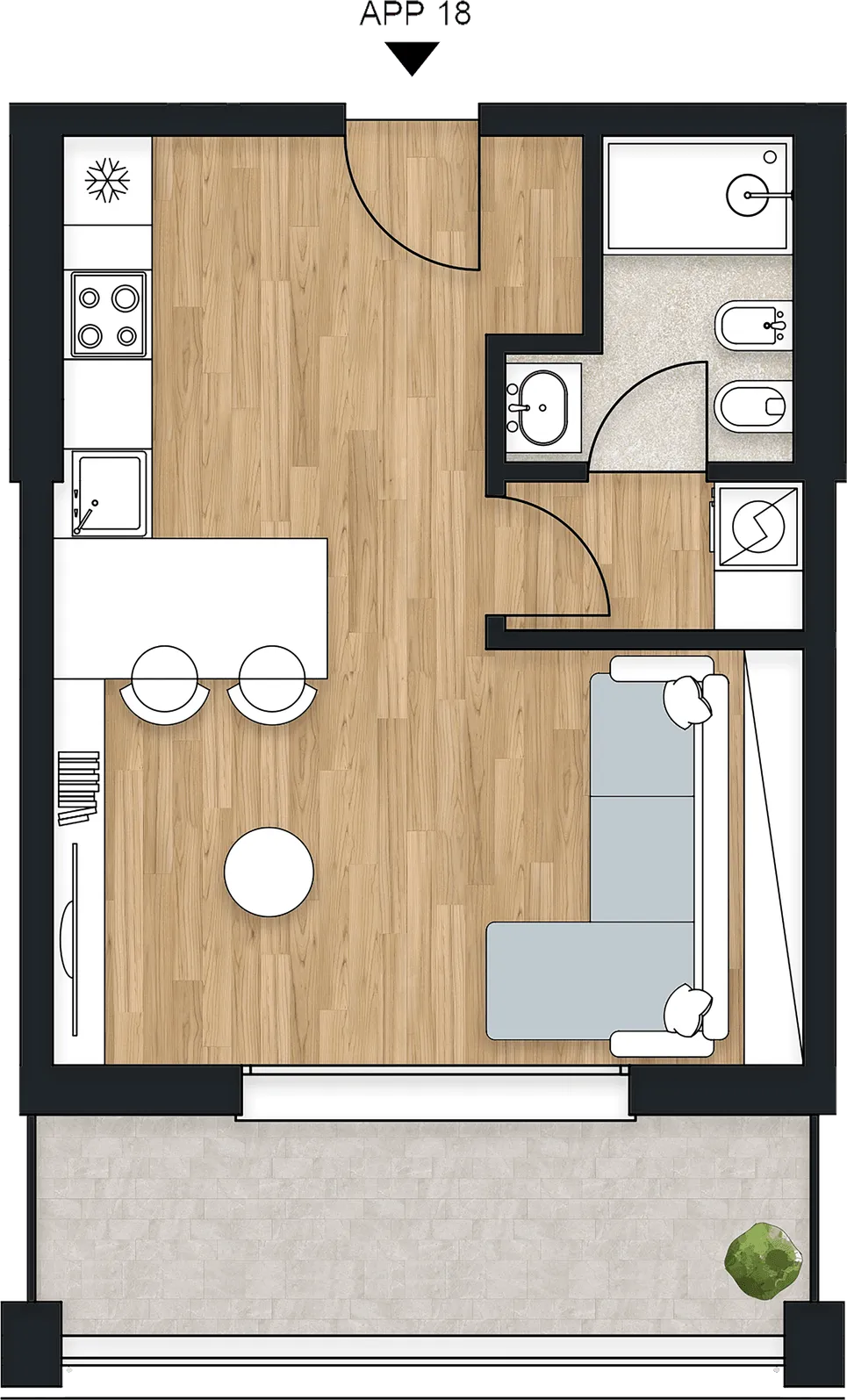 Planimetria dell’appartamento Arbor, APP 18